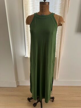 J. Jill Olive Green Sleeveless Maxi Dress (w/ pockets!)